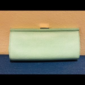 Banana Republic Blue Pebbled Leather Clutch